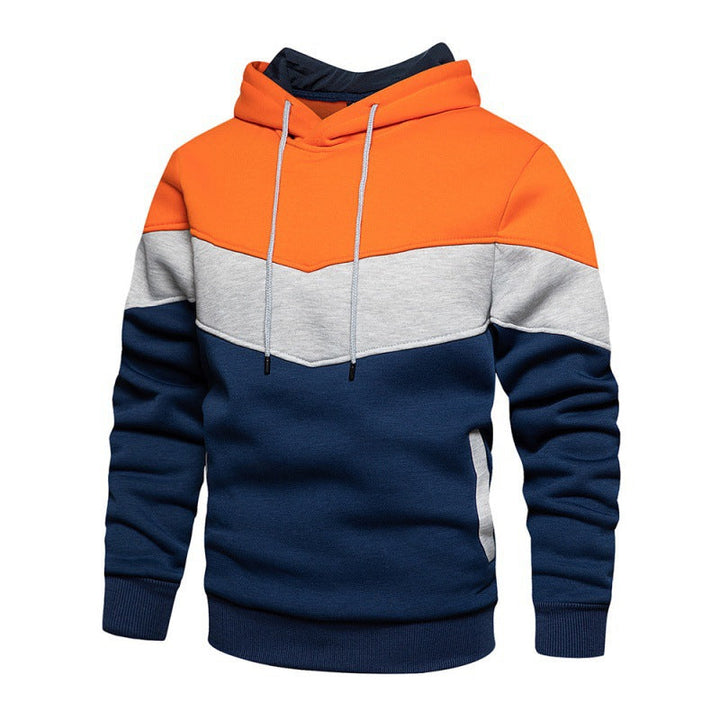 Herren Kapuzenpullover mit kontrastierenden Farbblöcken und weichem Innenfutter