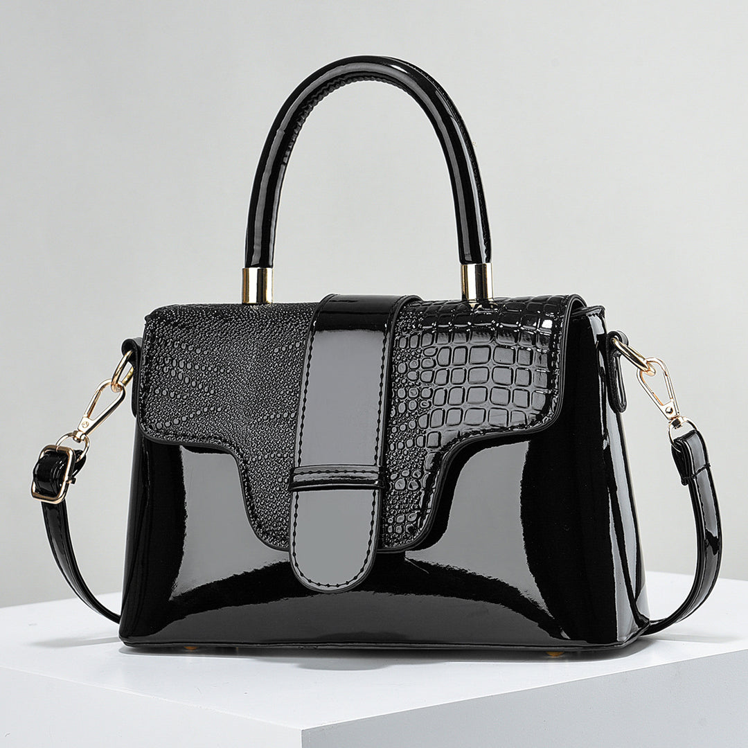 Damen Handtasche im raffinierten Krokodil-Look mit abnehmbarem Schultergurt Nord Taschen
