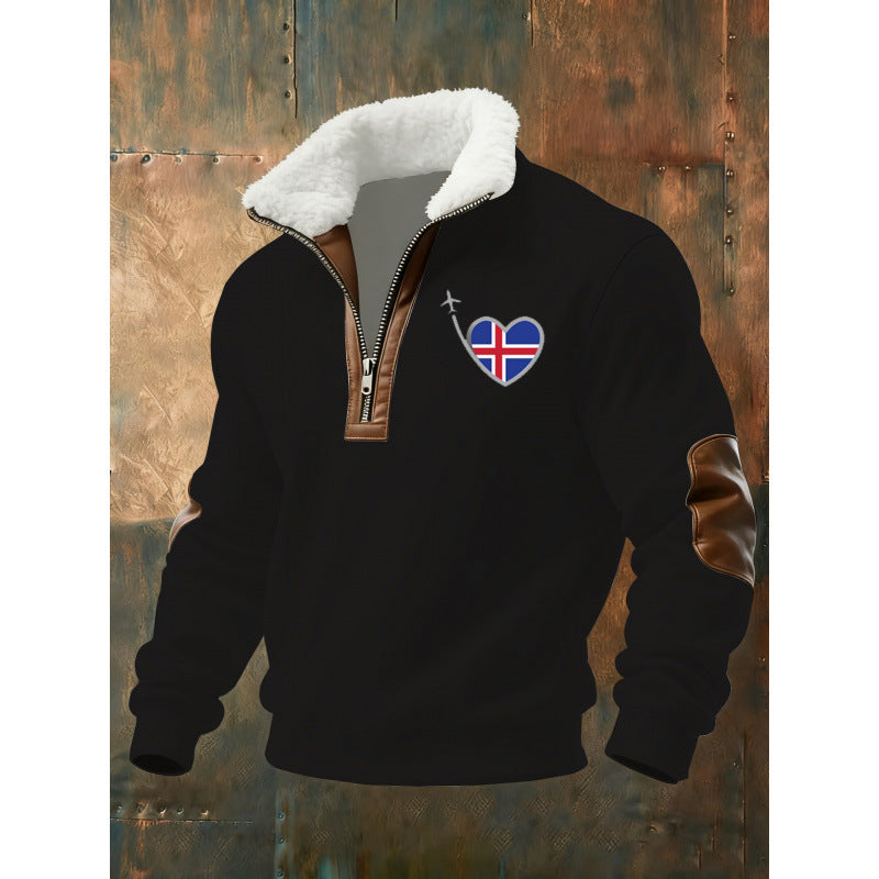 Herren Klassischer Kapuzenpullover mit Fleece-Detail Nord Taschen