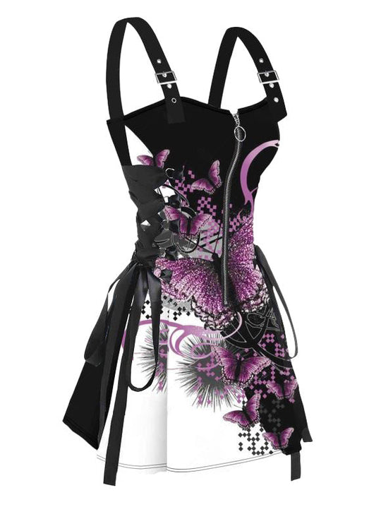 Damen Designer Kleid mit einzigartigem grafischen Muster und verstellbaren Trägern Nord Taschen