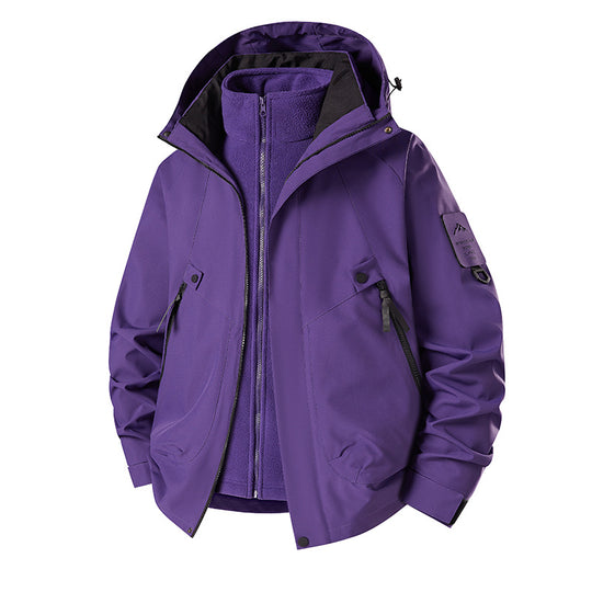 Herren 3‑in‑1 Softshell-Parka mit abnehmbarer Fleece-Innenjacke und technischer Kapuze Nord Taschen