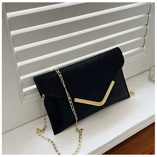 Damen Glamouröse Clutch-Tasche mit funkelndem Obertuch und goldenen Akzenten Nord Taschen