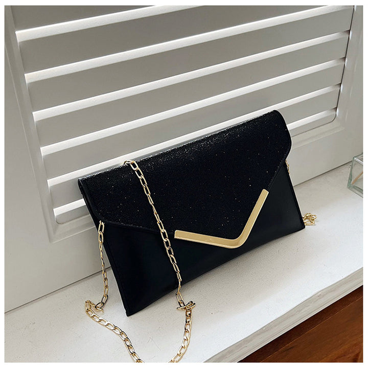 Damen Glamouröse Clutch-Tasche mit funkelndem Obertuch und goldenen Akzenten Nord Taschen