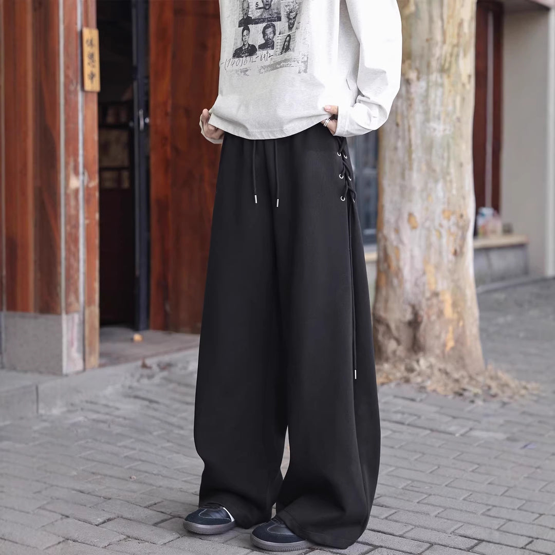 Damen Weitgeschnittene Freizeithose mit Schnürdetails Nord Taschen