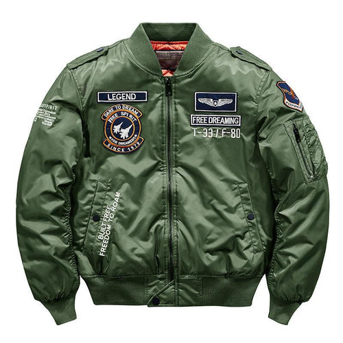 Herren Aviator-Bomberjacke im Military-Look mit gestepptem Thermofutter und Schulterpatches Nord Taschen