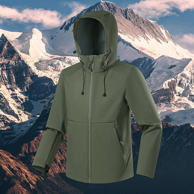 Herren Atmungsaktive Softshell-Fleecejacke mit mehrlagiger Membran, ergonomischem Schnitt und verstellbarer Kapuze Nord Taschen