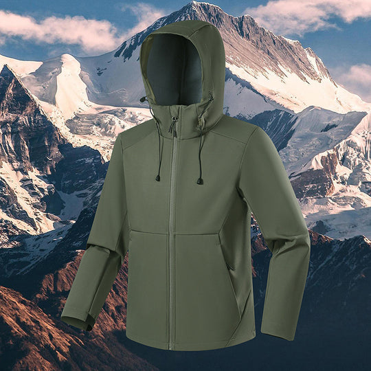 Herren Atmungsaktive Softshell-Fleecejacke mit mehrlagiger Membran, ergonomischem Schnitt und verstellbarer Kapuze Nord Taschen