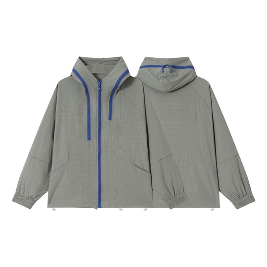Unisex Leichter Ripstop-Kapuzenblouson im Boxy‑Schnitt mit kontrastierendem Reißverschluss und Tunnelzug Nord Taschen