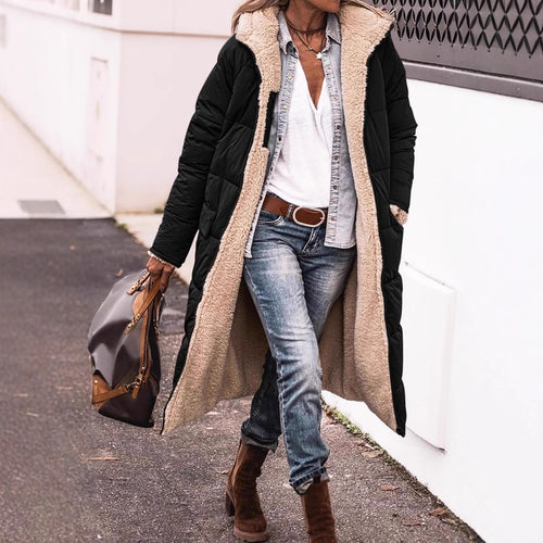 Damen gesteppte Quiltjacke mit Stehkragen und aufgesetzten Taschen Nord Taschen