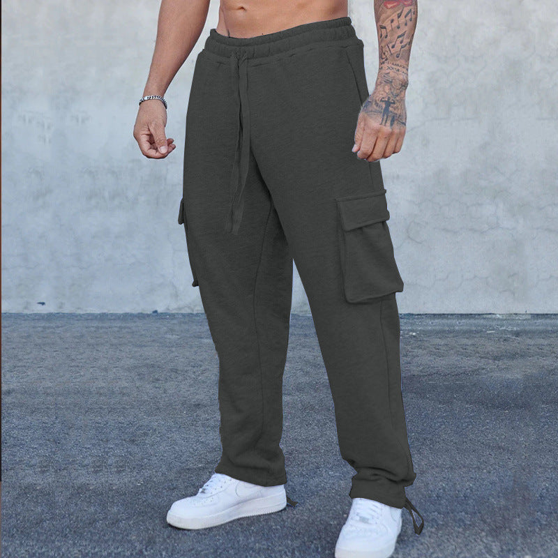 Herren Cargo-Sweathose im Relaxed-Fit mit großen Klappentaschen und Kordelzug Nord Taschen