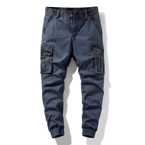 Herren Cargo-Joggerhose mit Multifachtaschen, elastischem Saum & Camouflage-Akzent Nord Taschen