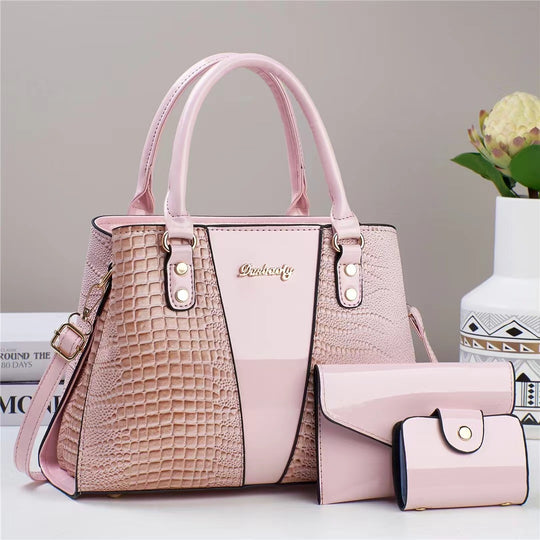 Damen Handtasche mit elegantem Krokodilleder-Design und abnehmbarem Portemonnaie Nord Taschen