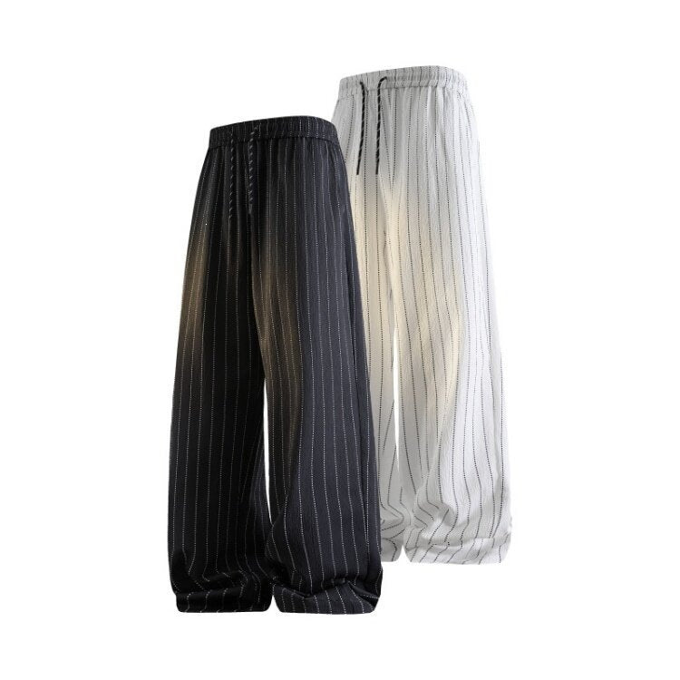 Damen Hochtaillierte Streifenhose Nord Taschen