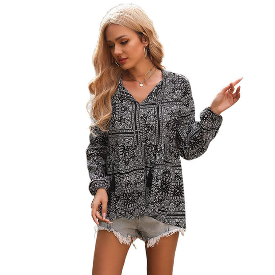 Damen Elegante Bluse mit Volantärmeln Nord Taschen