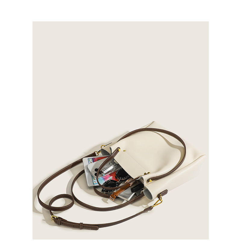 Damen Shopper-Tasche aus hochwertigem Leder mit abnehmbarem Schulterriemen Nord Taschen