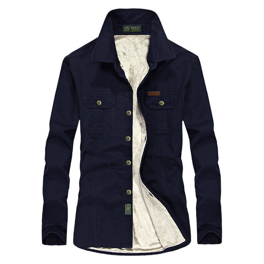 Herren Leicht gefütterte Canvas-Worker-Hemdjacke mit Brustpattentaschen Nord Taschen