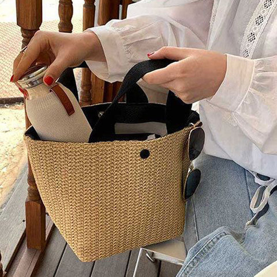Damen Strandtasche mit geflochtenem Design und praktischen Tragegriffen Nord Taschen