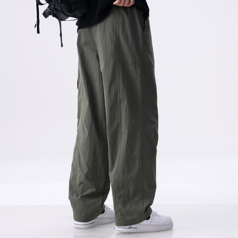 Herren Weite Utility-Cargohose aus Baumwollmix mit Kordelzugbund und aufgesetzten Klappentaschen Nord Taschen