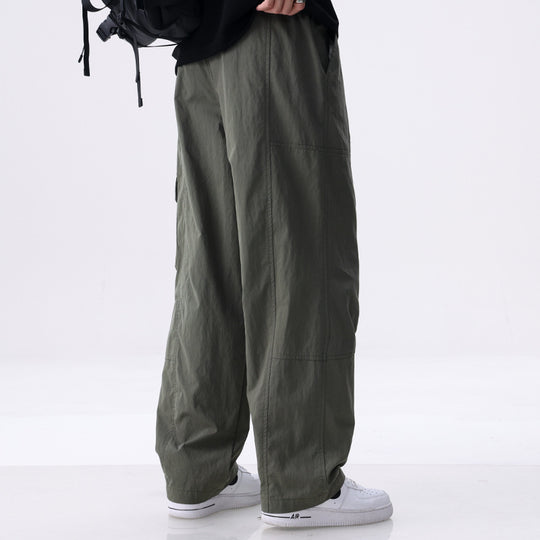 Herren Weite Utility-Cargohose aus Baumwollmix mit Kordelzugbund und aufgesetzten Klappentaschen Nord Taschen