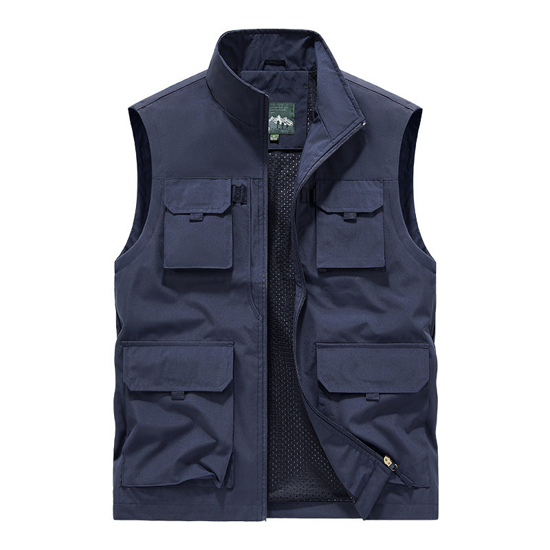Herren Multifunktionale Outdoorweste mit Mehrfach-Taschen und atmungsaktivem Meshfutter Nord Taschen