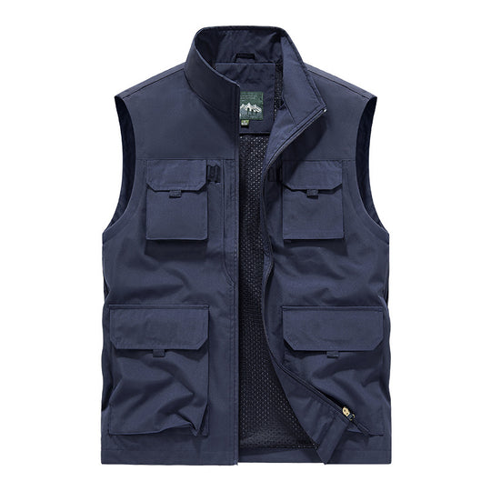 Herren Multifunktionale Outdoorweste mit Mehrfach-Taschen und atmungsaktivem Meshfutter Nord Taschen