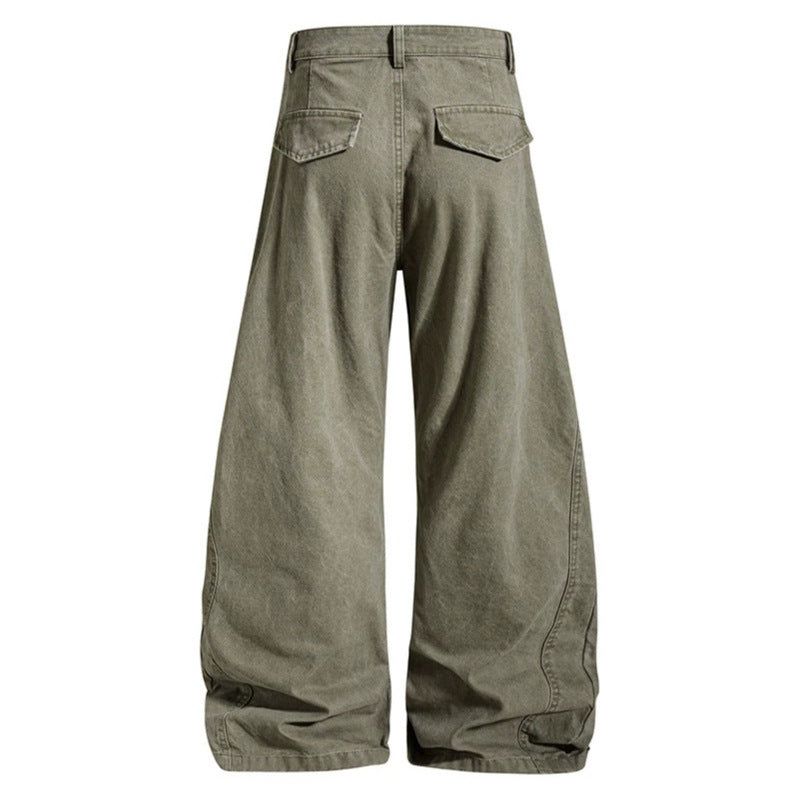 Damen Weite High‑Waist Cargo‑Hose mit verstärkten Kniepaneelen und verstellbarem Saum Nord Taschen