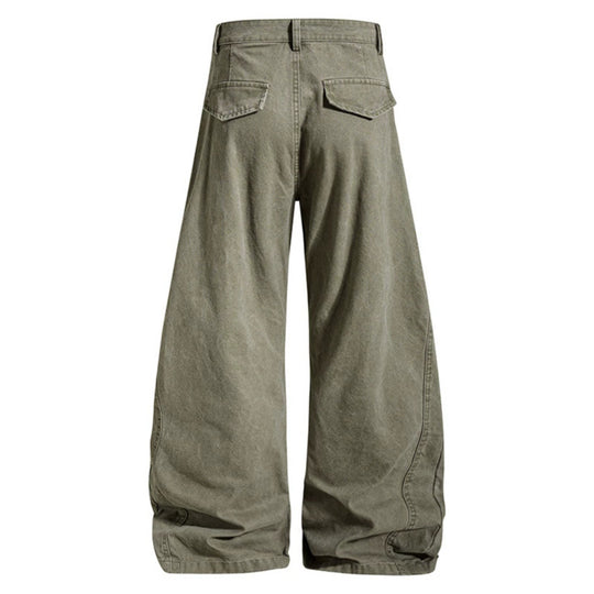 Damen Weite High‑Waist Cargo‑Hose mit verstärkten Kniepaneelen und verstellbarem Saum Nord Taschen