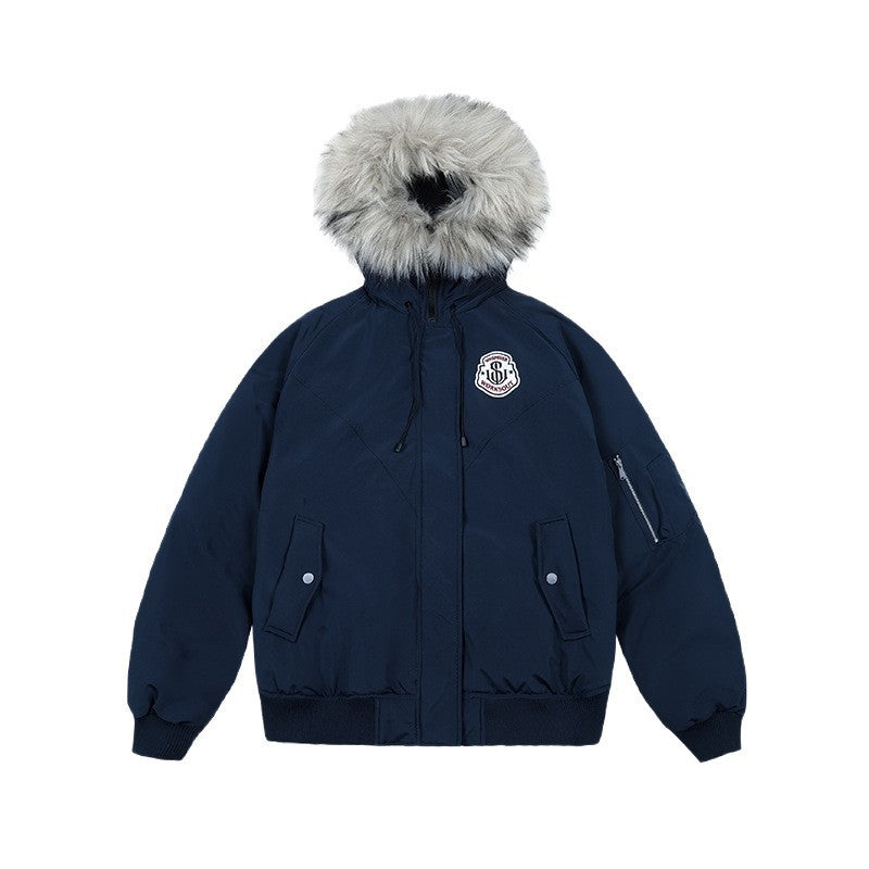 Damen nan oversized Thermo-Parka mit voluminöser Kapuze, abnehmbarer Webpelzblende und Rippbündchen Nord Taschen