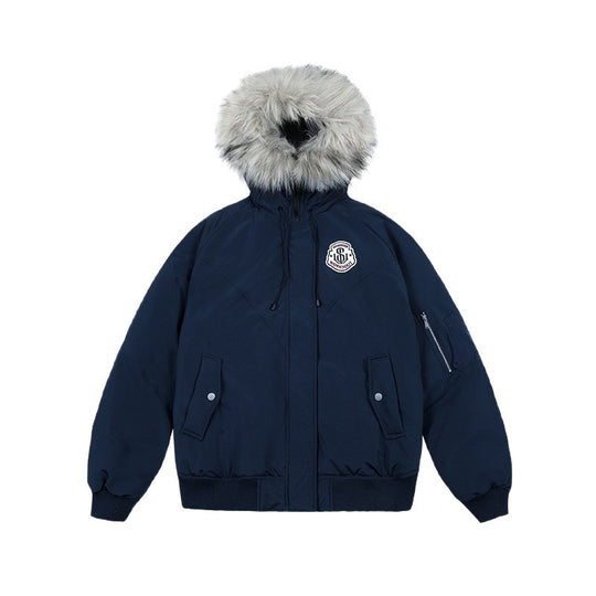 Damen nan oversized Thermo-Parka mit voluminöser Kapuze, abnehmbarer Webpelzblende und Rippbündchen Nord Taschen