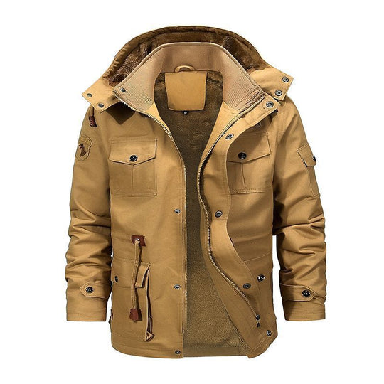 Herren Multifunktionaler Canvas-Zwischenlagenparka mit Teddyfleece-Innenlage und Utility-Taschen Nord Taschen