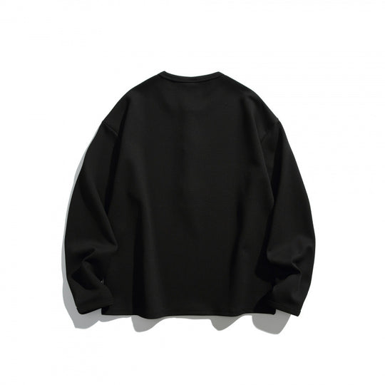 Unisex Waffelstruktur-Henleyshirt mit Knopfleiste und Oversize-Schnitt Nord Taschen