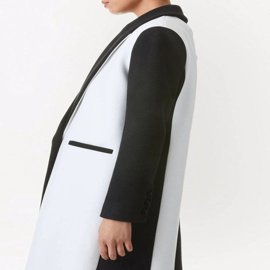 Damen Taillierter Midi‑Longcoat im Clean‑Tailoring mit kontrastiertem Innenfutter und Schalkragen Nord Taschen