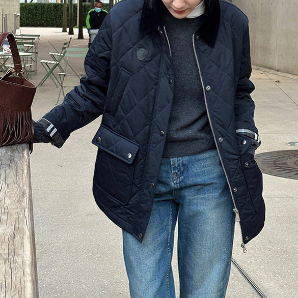 Damen Modische Steppjacke mit hochgeschlossenem Kragen und großen Taschen Nord Taschen