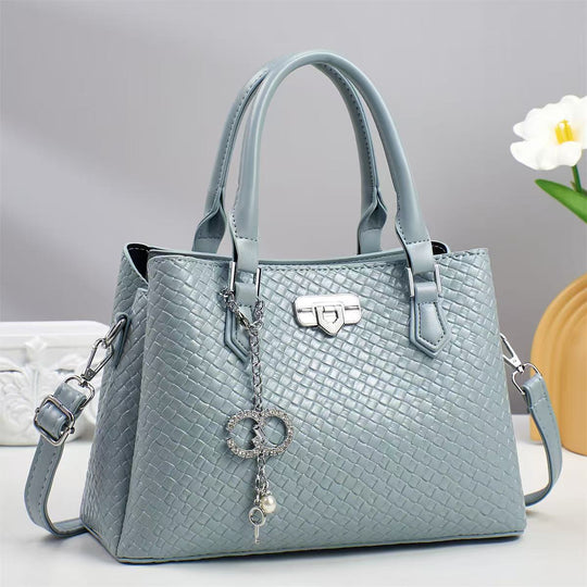 Damen elegante Handtasche mit geflochtenem Lederdesign und abnehmbarem Schulterriemen Nord Taschen
