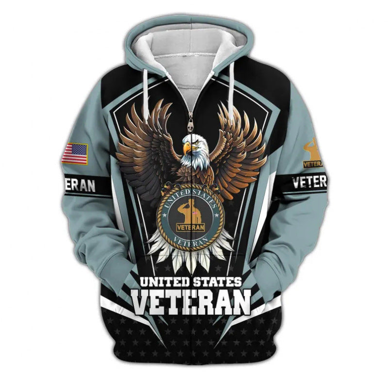 Herren Kapuzensweater mit amerikanischem Veteranenmotiv Nord Taschen