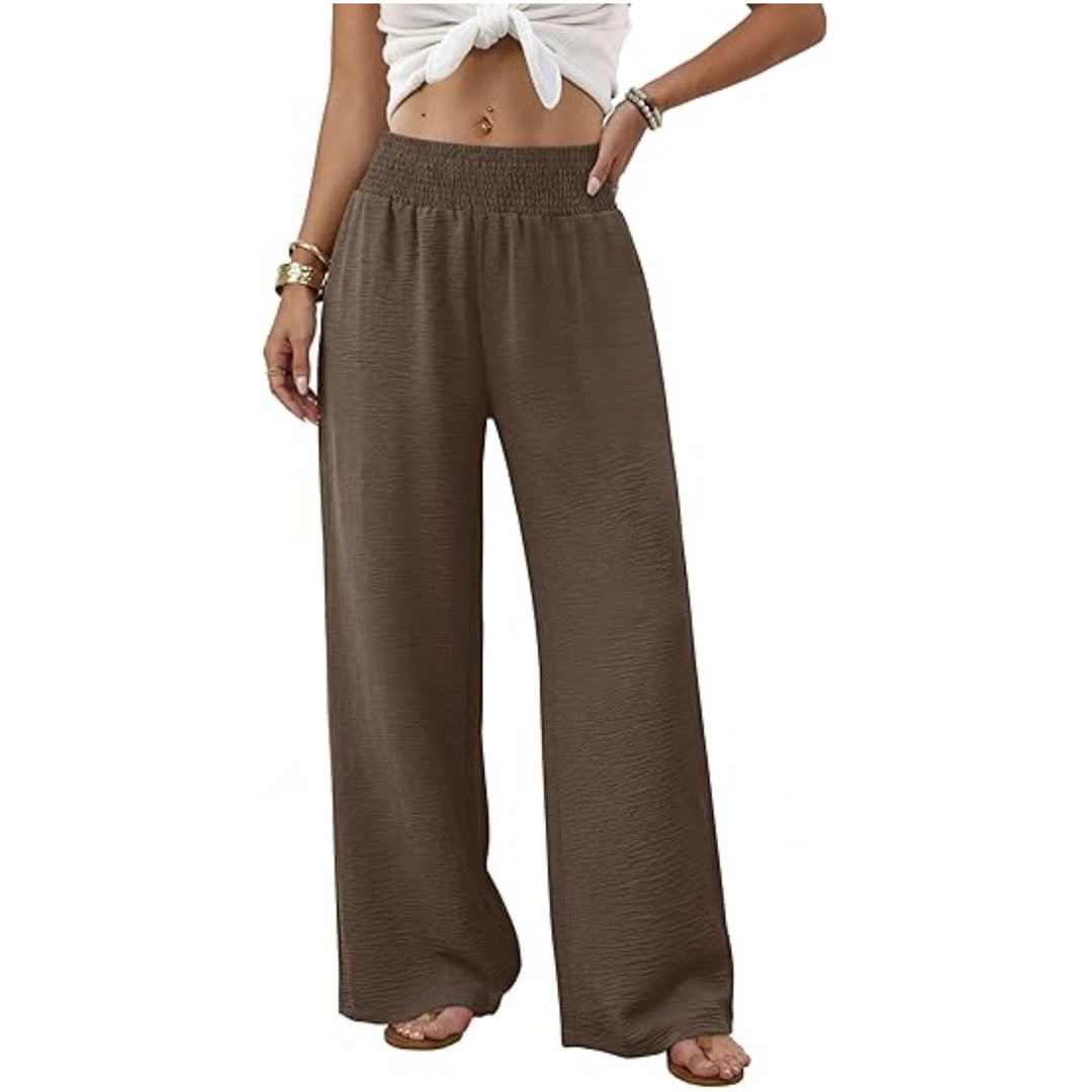 Damen Palazzo-Loungehose mit hohem Smokbund und weitem Bein Nord Taschen