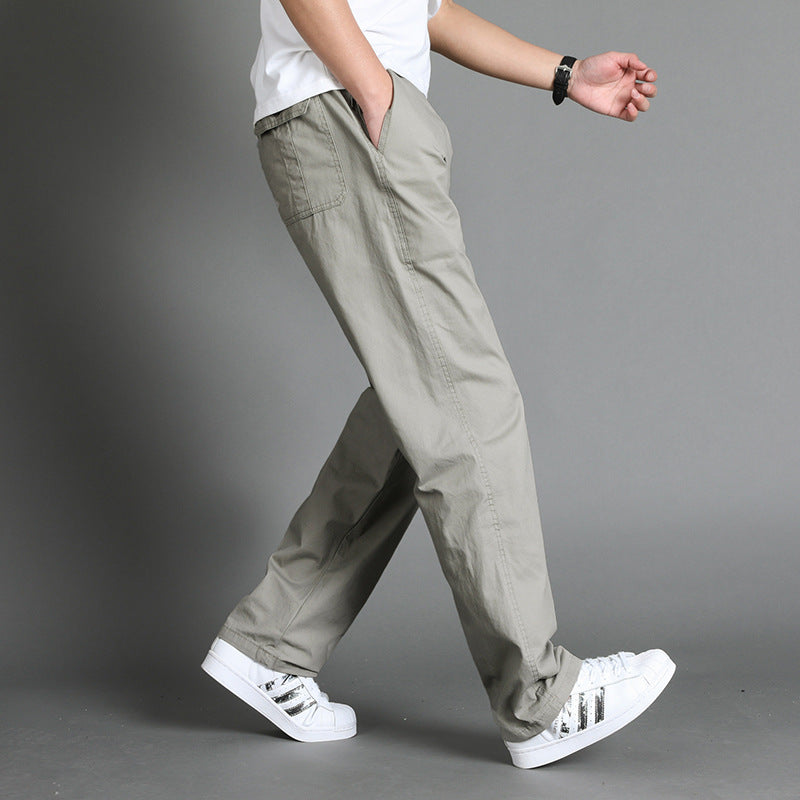 Herren Lässige Canvas-Chinohose mit elastischem Tunnelzugbund, aufgesetzten Taschen & geradem Bein Nord Taschen