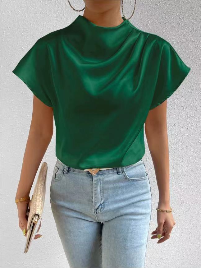 Damen ierte Bluse mit elegantem Stehkragen