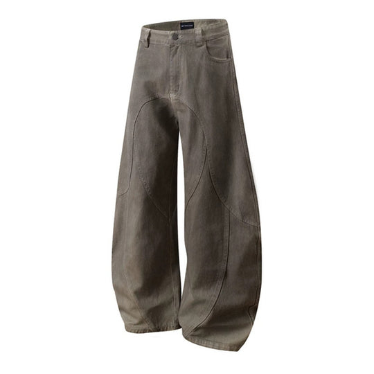 Damen Weite High‑Waist Culotte‑Hose mit ballonförmiger Silhouette und Zierpaneelen Nord Taschen