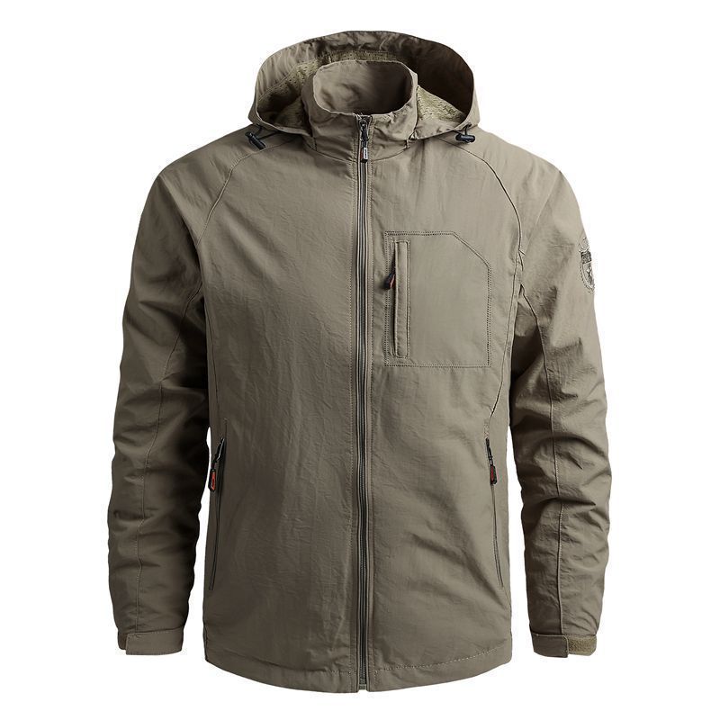 Herren  leichte wasserabweisende Softshelljacke mit Kapuze und Brusttasche Nord Taschen