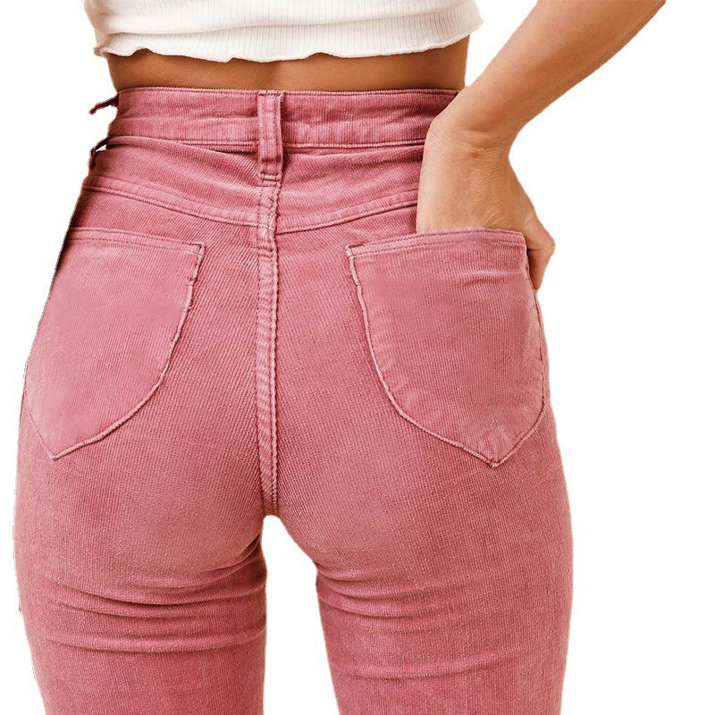 Damen Hochtaillierte Schlaghose mit weitem Bein und Stretchbund Nord Taschen