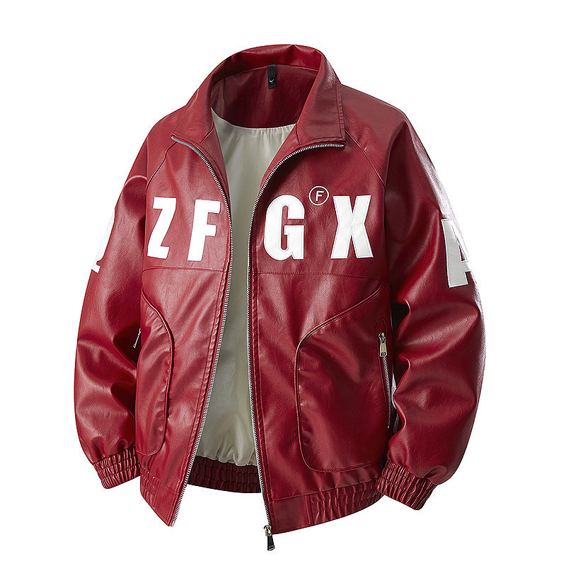 Herren Oversize Bomberjacke im Sportlichen Look mit großen Letter-Applikationen Nord Taschen