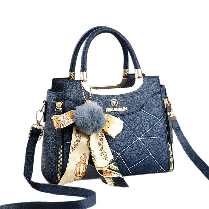 Damen elegante Handtasche mit abnehmbarem Schleifen-Anhänger Nord Taschen