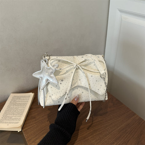 Damen Clutch-Tasche mit verspieltem Sternenmotiv und elegantem Kordelzug Nord Taschen
