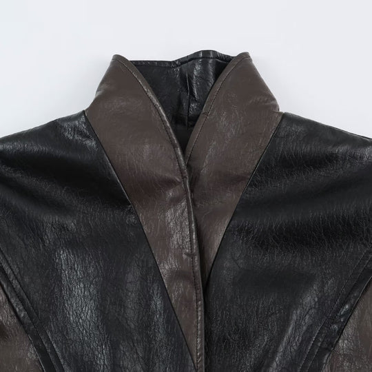 Damen Kurzjacke im Blousonstil mit hochabschließendem Kragen und Bindegürtel Nord Taschen