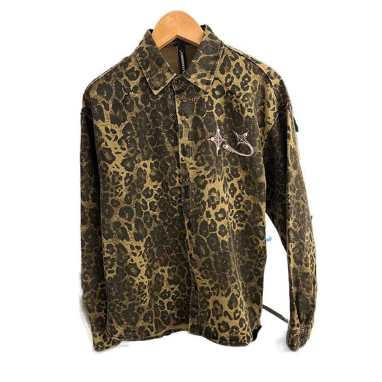 Herren Overshirt-Hemdjacke im Leopardenmuster mit gesticktem Brustlogo Nord Taschen