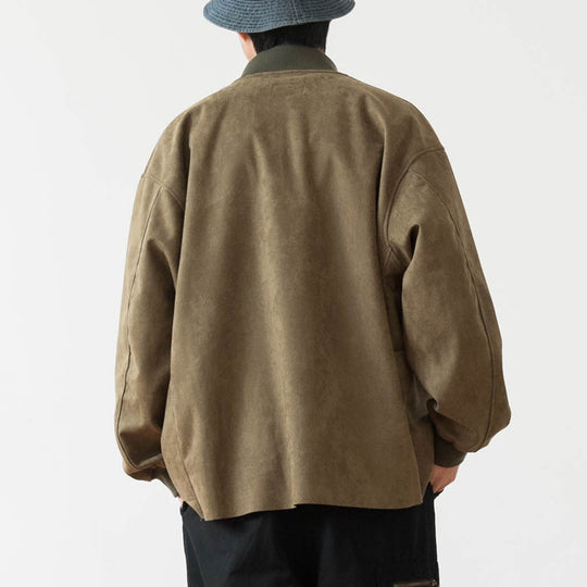 Herren Lockeres Overshirt aus Veloursleder-Imitat mit Knopfleiste und großen Fronttaschen Nord Taschen