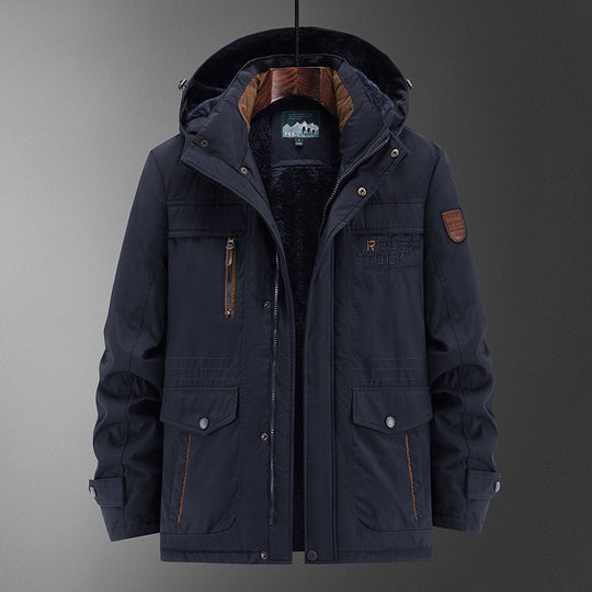 Herren Robuster gefütterter Field-Parka mit Teddyfutter, Kapuze und Multifunktions‑Taschen Nord Taschen