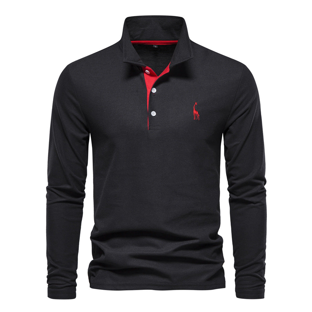 Herren Langarm Poloshirt mit modernem Kragen und atmungsaktiver Baumwollqualität Nord Taschen