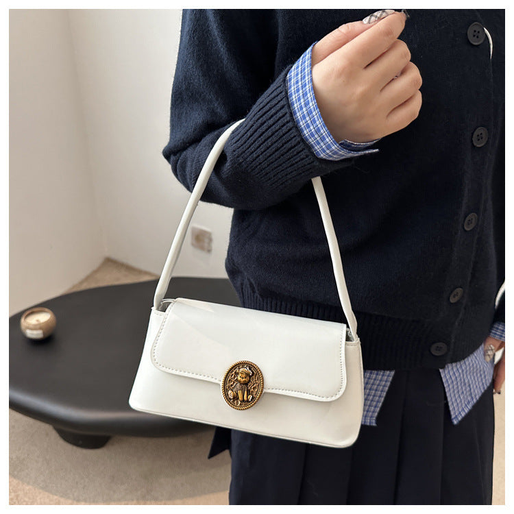 Damen elegante Umhängetasche mit goldfarbener Schnalle Nord Taschen